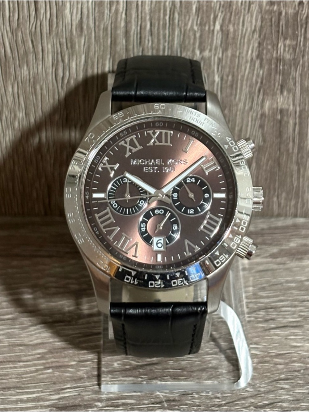 Brown Michael Kors Chornograph Men’s Watch With New Battery - Picture 2 of 7